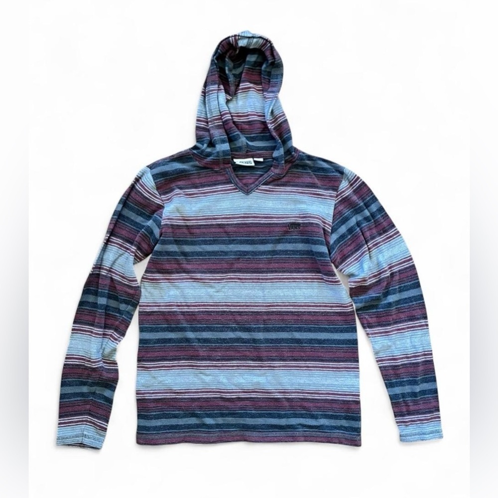 Vans Boys Multicolor Striped Long Sleeve T-Shirt Skater | Size Medium